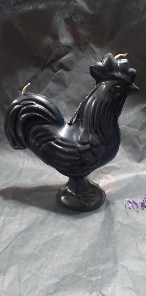 Rooster Candle BLACK (4.5 inch)